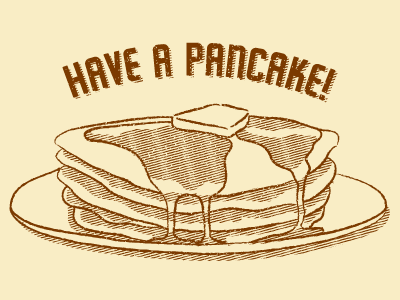 Pancake diner graphic illustration pancakes syrup type vector vintage