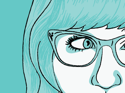 Self Portrait blue glasses illustration portrait vector