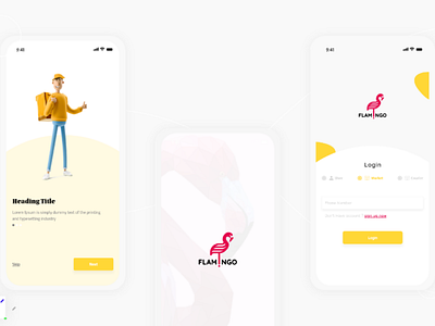 Flamingo App UI UX Design ui e commerce app market android