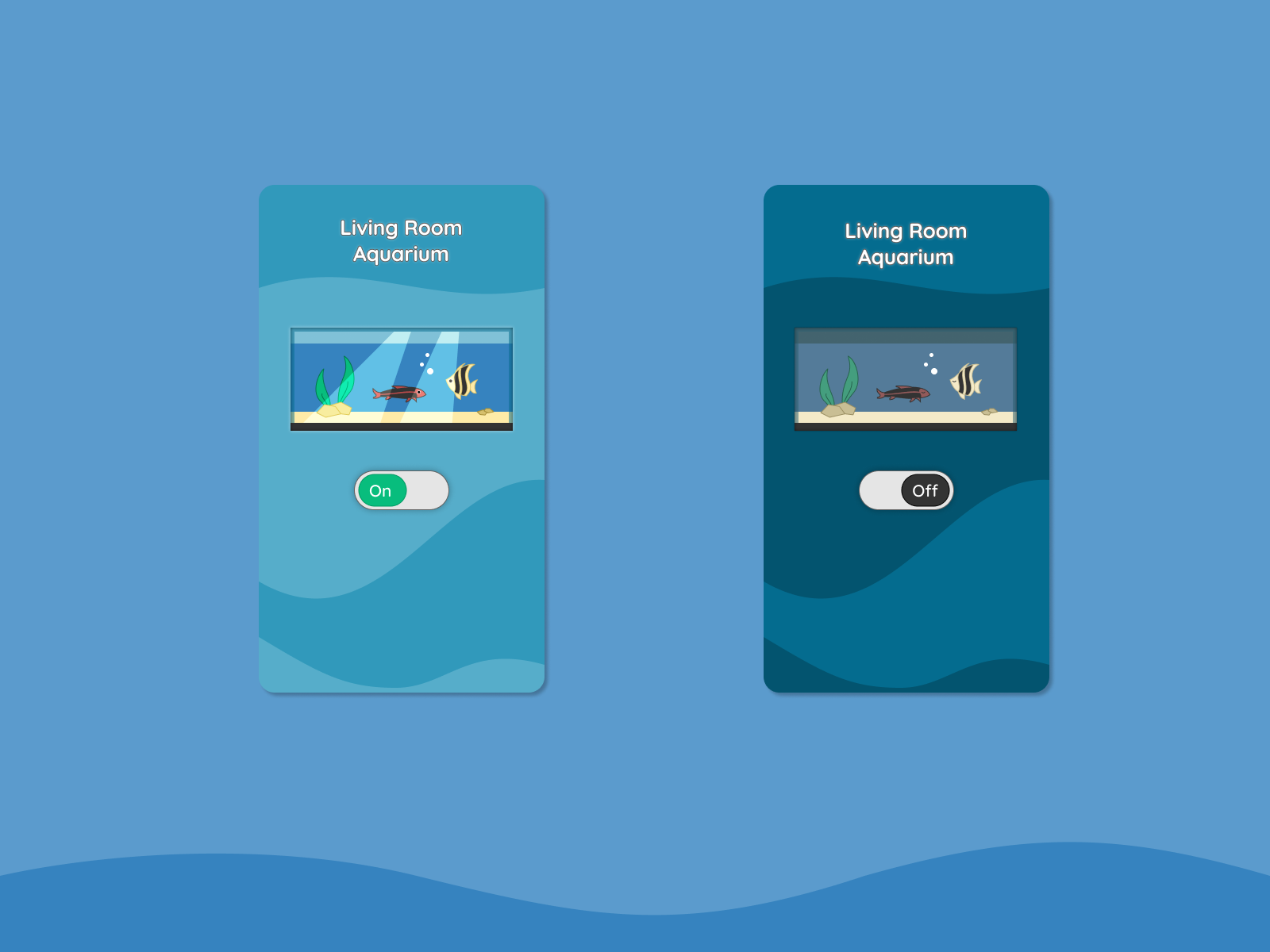 Daily UI #015: Aquarium On/Off Switch by Huyen Bui on Dribbble