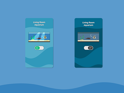Daily UI #015: Aquarium On/Off Switch app aquarium aquatic dailyui design switch toggle typography ui water