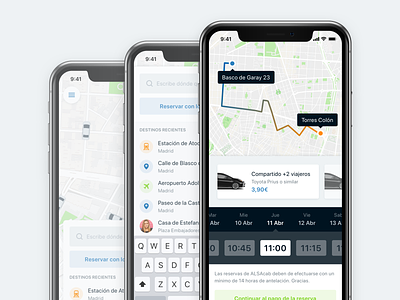 Ridesharing app, booking double slider & more explorations app book booking cab car iphone iphone x mercedes prius ride ridesharing slider sliders