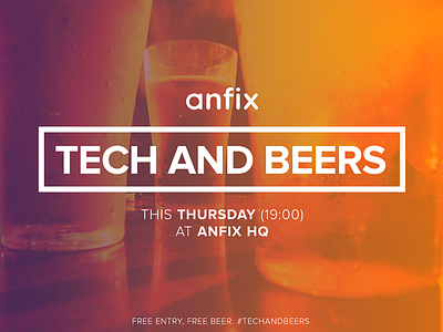 Anfix #TechAndBeers anfix beer beers digital art invitation party software valladolid