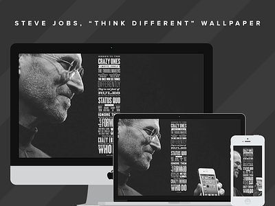 "Think Different" wallpaper (Retina 15", Full HD & iPhone 5) apple freebie full hd iphone iphone 5 jobs mac retina steve jobs think different typography wallpaper