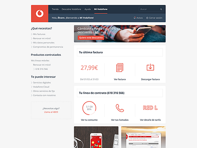 Vodafone dashboard redesign