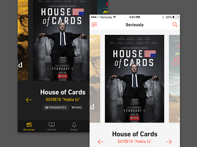 Seriously – TV shows tracking app concept