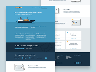 Safe Harbor (Acumbamail), landing page acumbamail clients freelance landing landing design landing page mailing newsletters safe harbor web web design website