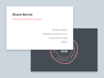 Simple business cards – freelance product designer