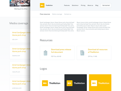 Press resources and brand guidelines – TheMotion website 2016 landing madrid play play video press kit spain startup themotion video web web design yellow