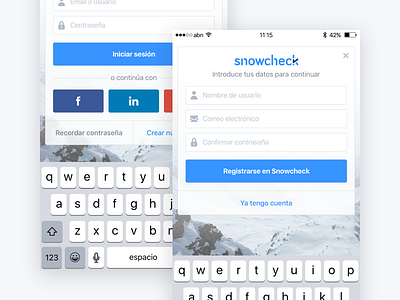 Snowcheck – Login, register and 3D Touch