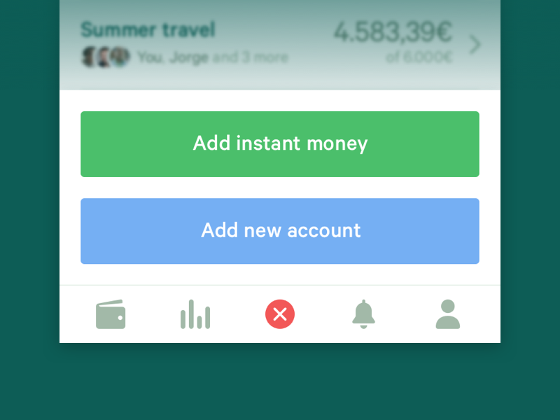 Mooni – Dynamic tab-bar bank accounts bank account iphone ios dollars euros money save money savings fintech bank mooni