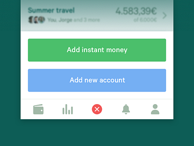 Mooni – Dynamic tab-bar bank bank account bank accounts dollars euros fintech ios iphone money mooni save money savings