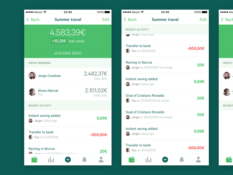 Mooni – Account detail bank accounts bank account iphone ios dollars euros money save money savings fintech bank mooni