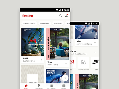 Tiendeo for Android, home android design system freelance guidelines mobile project retail shop spain styleguide tiendeo visual guidelines