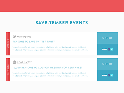 SaveTember Events design layout