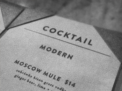 Cocktail Menu bar coktails menu