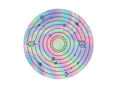 Holographic Solar System Sticker