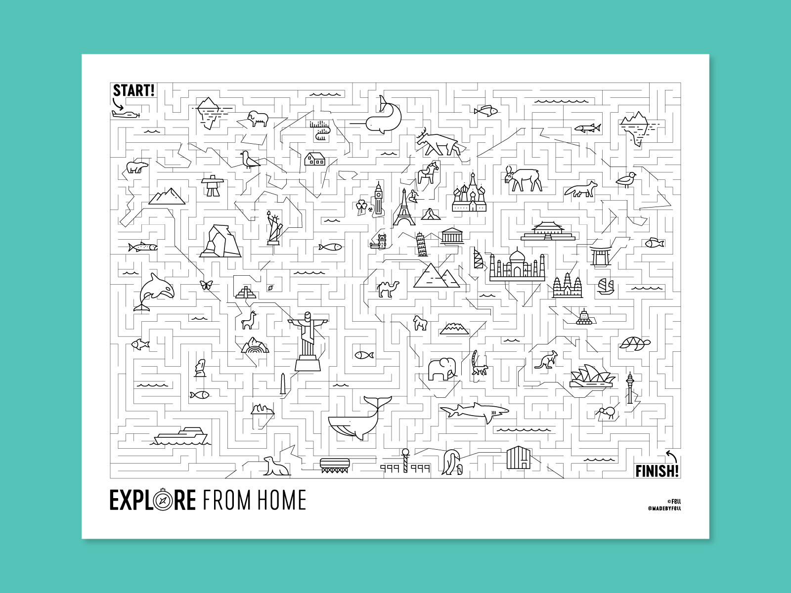 World Map Maze by Jorrien Peterson on Dribbble