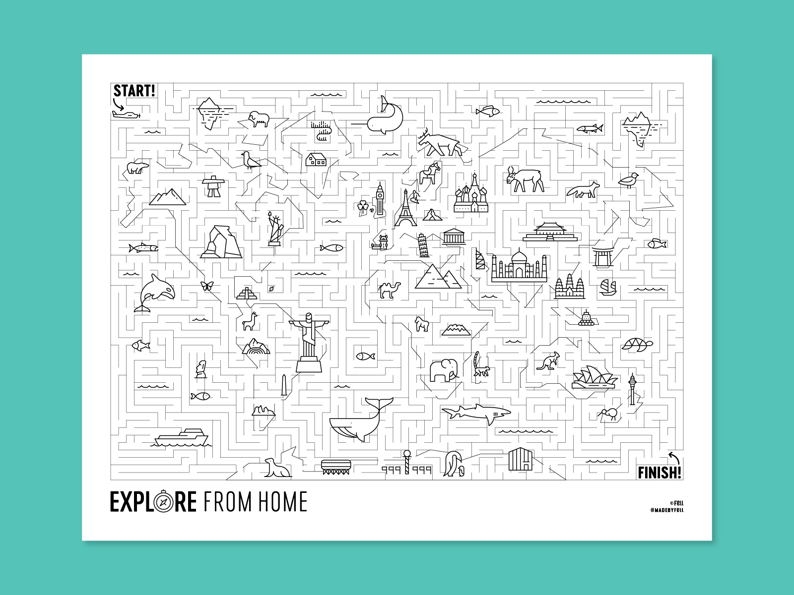 World Map Maze By Jorrien Peterson On Dribbble