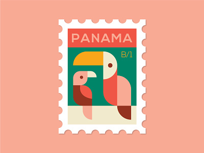 Dosage of Postage No. 4 bird birds dosage of postage illustration mail monoline panama parrot post rainforest stamp toucan tourism