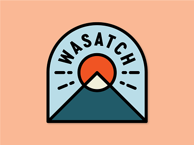 Wasatch badge canyon heber valley icon line line art logo midway monoline mountain mountains salt lake city sun utah wasatch