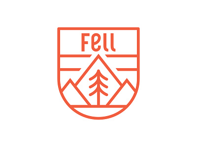 Fell Crest badge combination mark crest design fell graphic design illustration line art logo madebyfell monoline mountain pine shield swiss tree utah