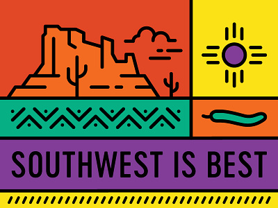 Southwest Is Best cactus chile cloud mesa pepper postcard saguaro southwest southwest is best sun