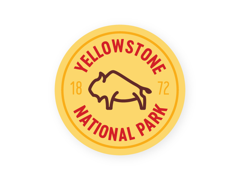 Yellowstone Sticker national park nickel buffalo badge sticker yellowstone bison