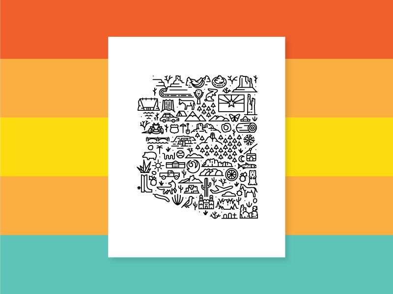 Map of arizona dribbble
