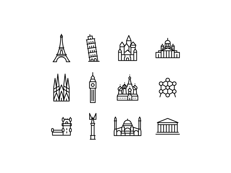 European Landmarks by Jorrien Peterson on Dribbble