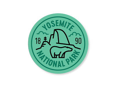 Yosemite Badge badge bear california half dome monoline national park pine yosemite