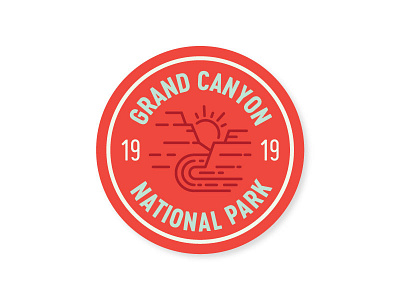 Grand Canyon Badge arizona az badge grand canyon line national park southwest sticker