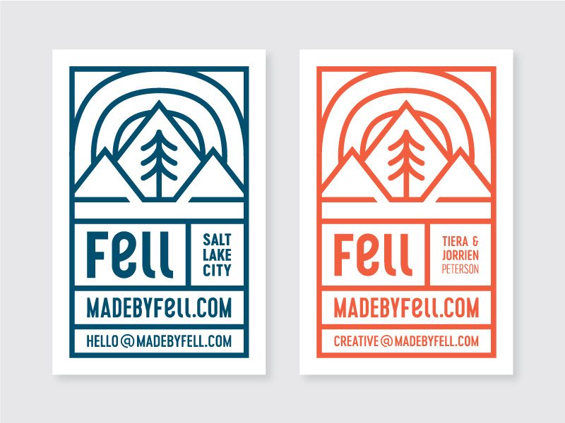 Fell Business Cards made by fell business card grid card squircle mountain pine fell