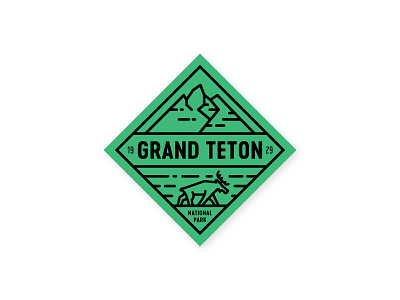 Grand Teton Badge badge grand teton moose mountains national park teton