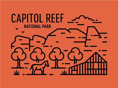 Capitol Reef Postcard barn capitol reef horse national park orchard postcard utah