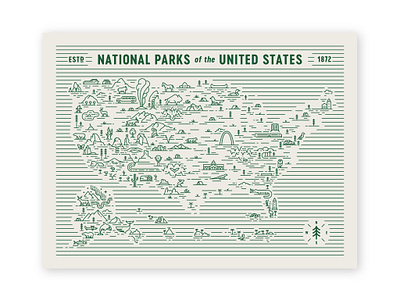 National Park Map by Jorrien Peterson on Dribbble