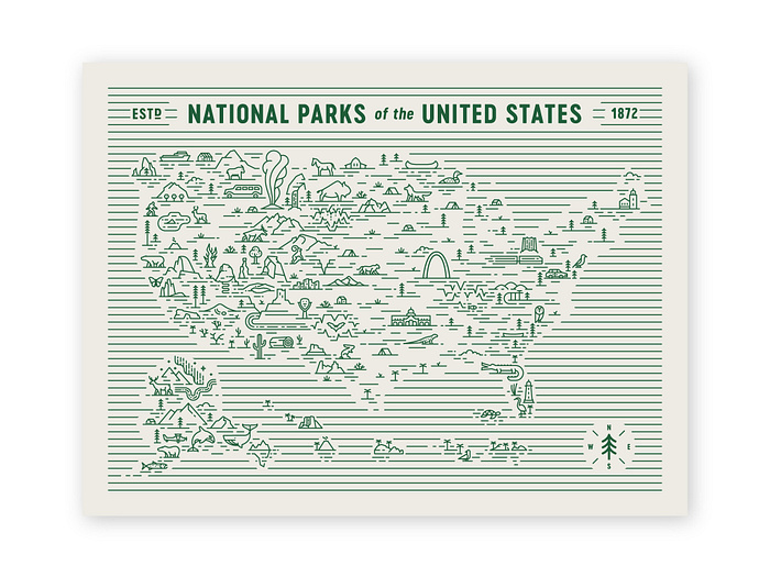 National Park Map by Jorrien Peterson on Dribbble