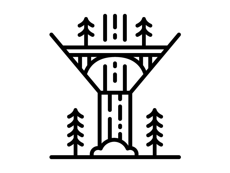 Multnomah Falls gorge river columbia pacific northwest tree fir pine bridge water fall oregon falls multnomah