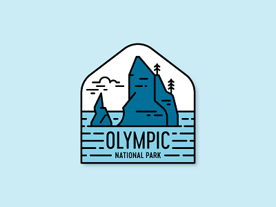 Olympic National Park beach national park oceans olympic peninsula pine rialto rock band tree logo washington washington state
