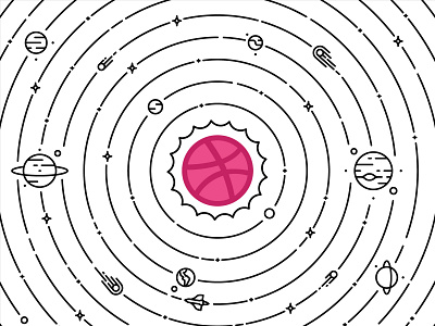 Into the Dribbble-Verse // x2 Dribbble Invites dribbble dribbble invite invites solar system x2