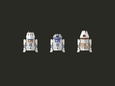 Astromech Droid Icons a new hope astromech droid droids flat icons pixel r2 d2 r4 e1 r5 d4 star wars