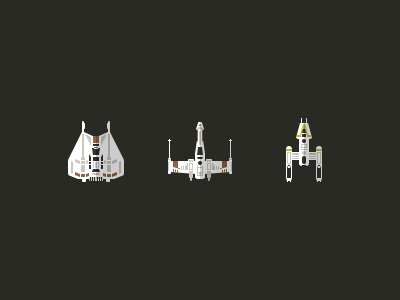 Rebel Fighter Icons fighters flat icons pixel rebel snowspeeder star wars x wing y wing