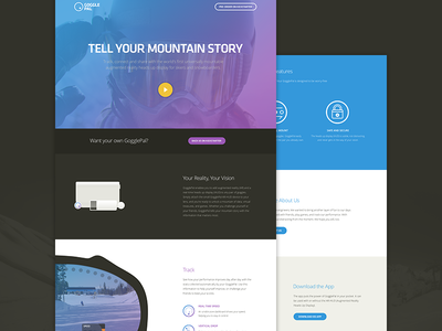 GogglePal Landing Page clean gogglepal layout product responsive simple ski snowboard ui ux