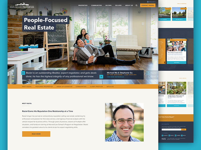 Burlingame Properties Home Page burlingame properties clean layout minimal responsive simple ui ux