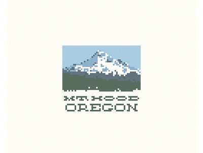 Mt. Hood Oregon design illustration pixel pixel art vector