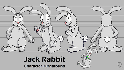 Jackrabbitturnaround character sheet concept art rabbit turn around