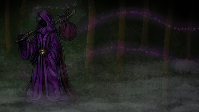 Mysterious Traveler adobe adobe animate bindle cloak cloaked figure flash fog forest magic mist photoshop