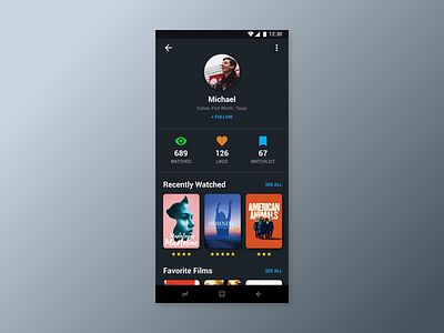 Daily UI 006: User Profile adobe xd dailyui dailyui 006 letterboxd social app user profile