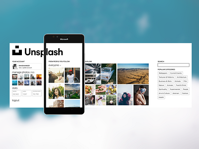Unsplash Windows Phone metro ui mobile app mobile ui unsplash user interface visual design windows phone