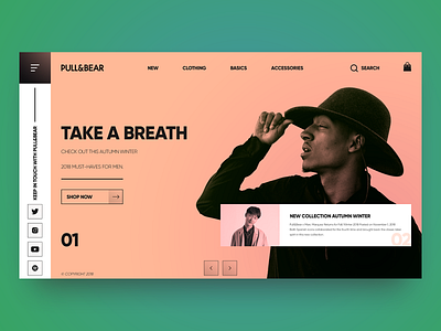 Pull&Bear header layout